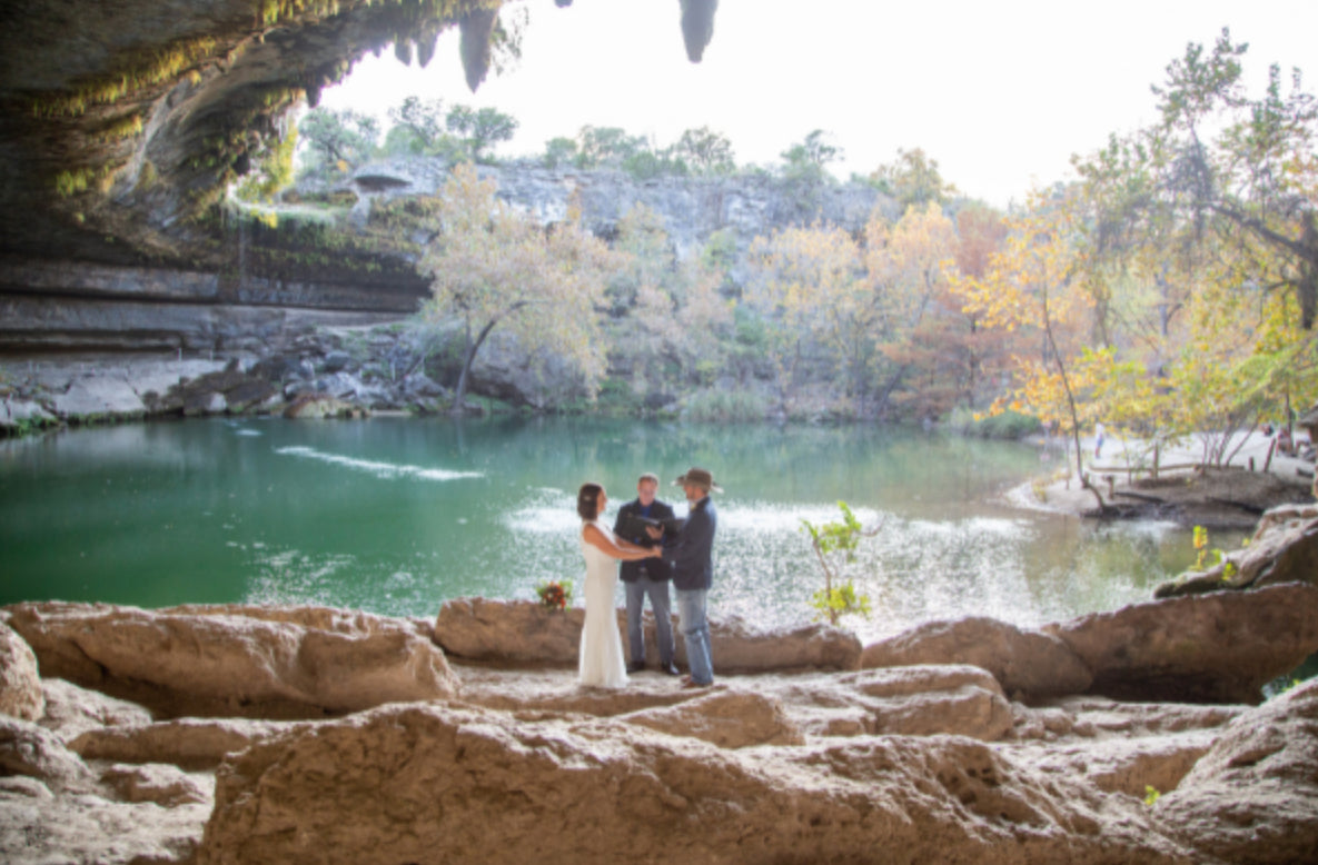 The limestone cliffs and seasonal waterfall at Hamilton Pool Preserve.